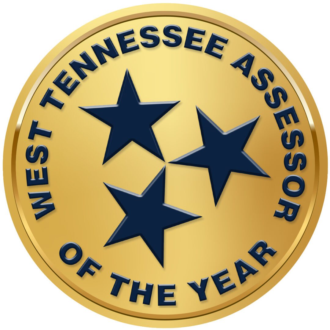 Gold medal with three stars for West Tennessee Assessor of the Year.